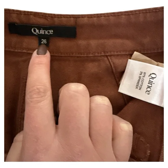 NWOT Quince Organic Stretch Cotton Twill Wide-Leg Crop Pants size 26 - Picture 8 of 9